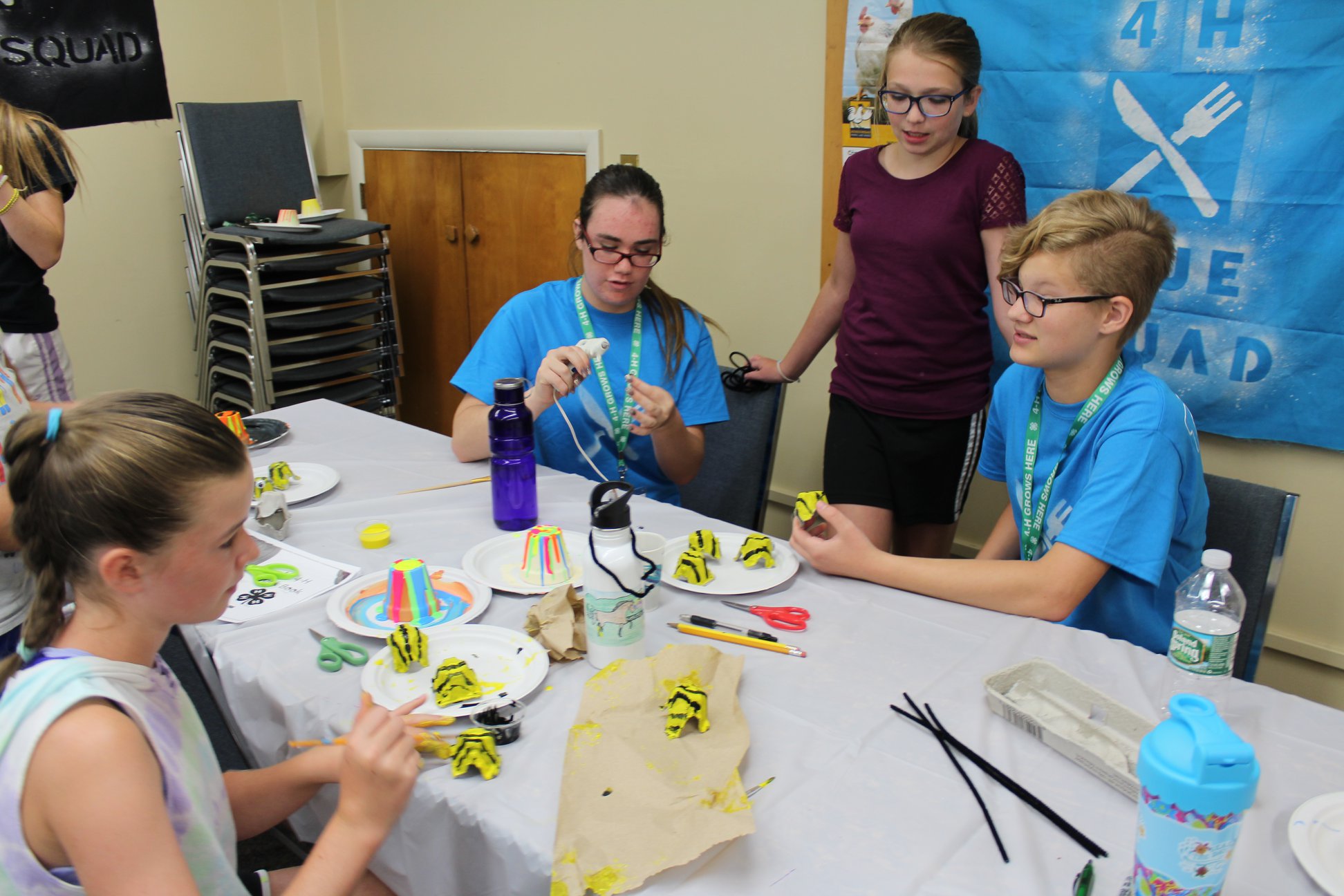 Kids making crafts